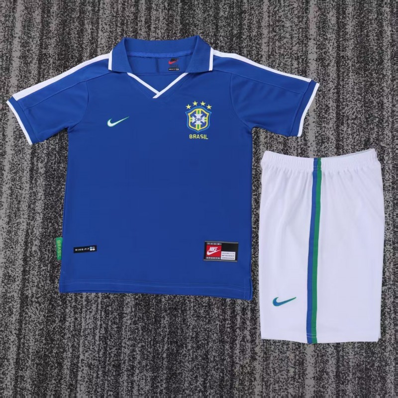 Retro Kids 1997 Brazil Away Jersey