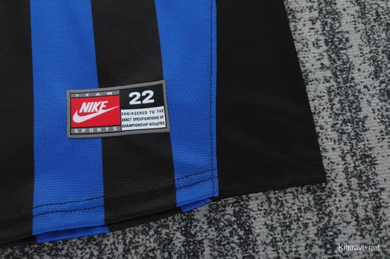 Retro 98/99 Kids  Inter Milan Blue & Black Stripe Home Jersey