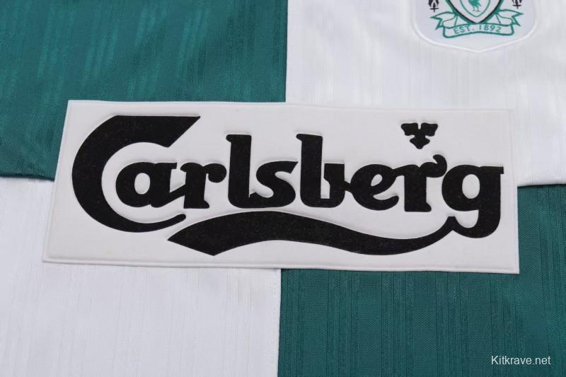Retro 1995/96 Kids Liverpool White & Green Away Jersey