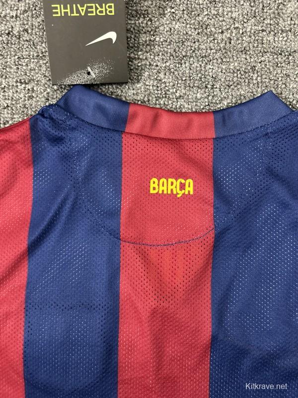 Retro Kids 14/15 Barcelona Home Long Sleeve Jersey