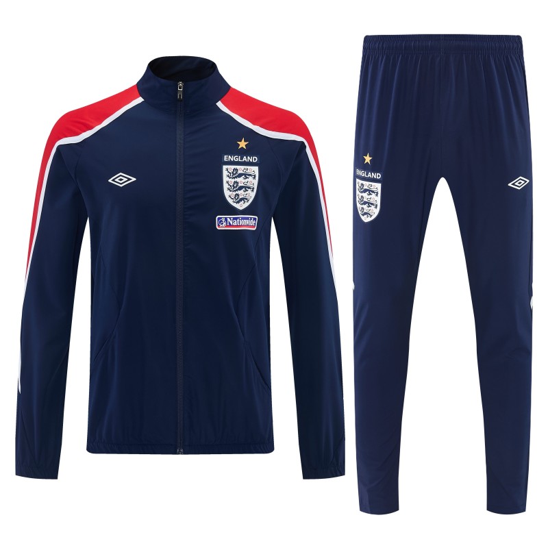 2026 England Navy Blue  Full Zipper Jacket Tracksuit + Long Pants