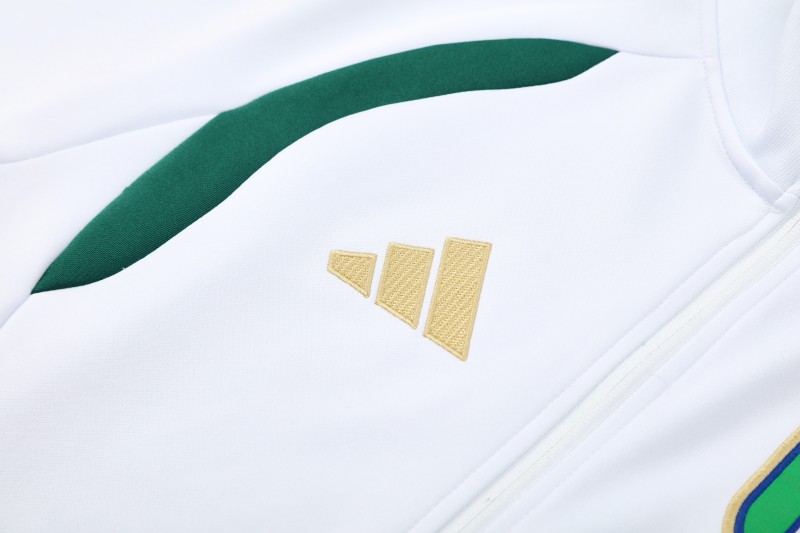 26/27 Italy White & Green Full Zipper Jacket Tracksuit + Long Pants
