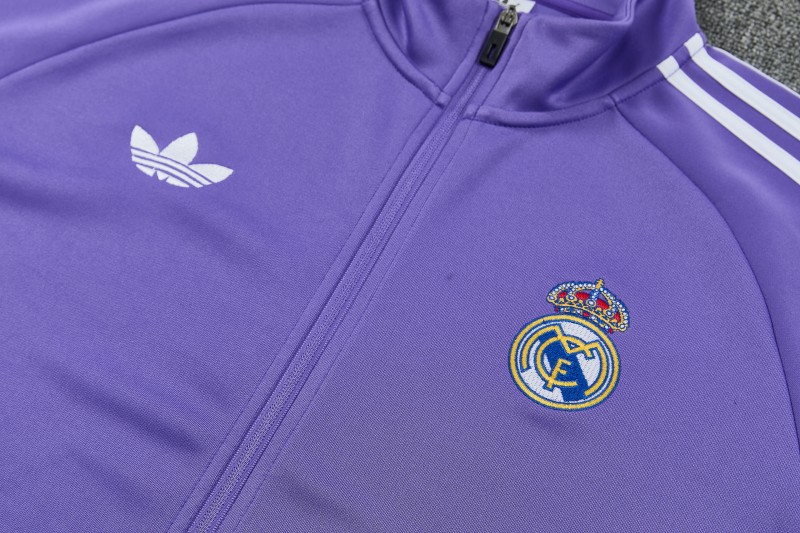 26/27 Real Madrid  Purple Full Zipper Jacket Tracksuit + Long Pants