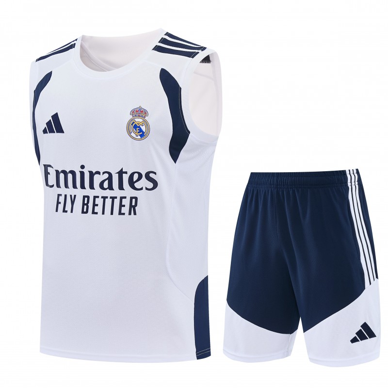 26/27 Real Madrid  White Sleeveless Vest Tracksuit + Short Pants