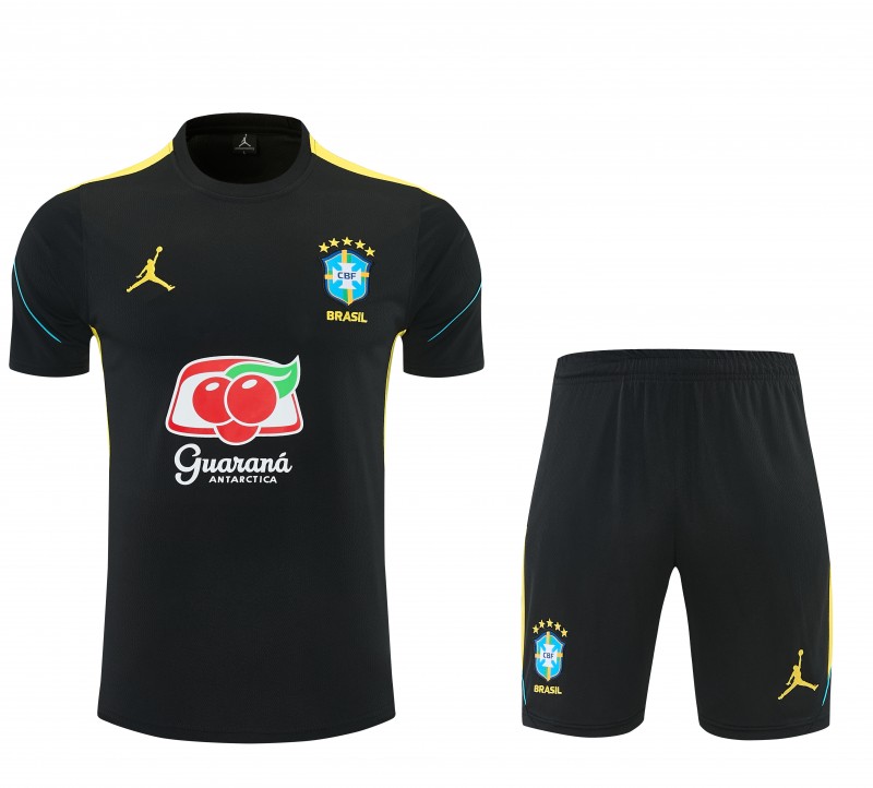 2026 Brazil Black Short Sleeve + Soccer Shorts