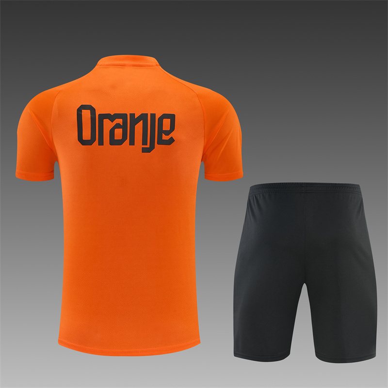 26/27 Netherlands Home Orange Short Sleeve + Soccer Shorts