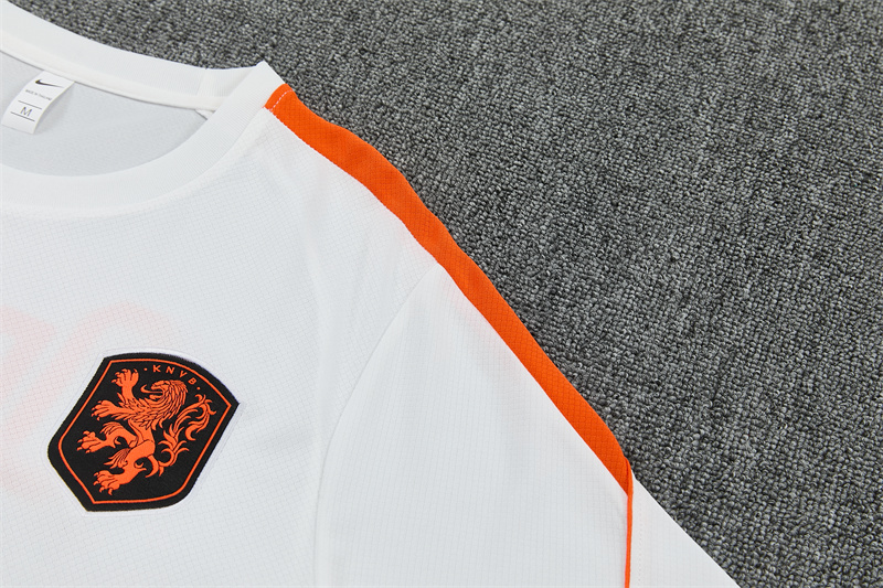 26/27  Netherlands Home White Short Sleeve + Soccer Shorts
