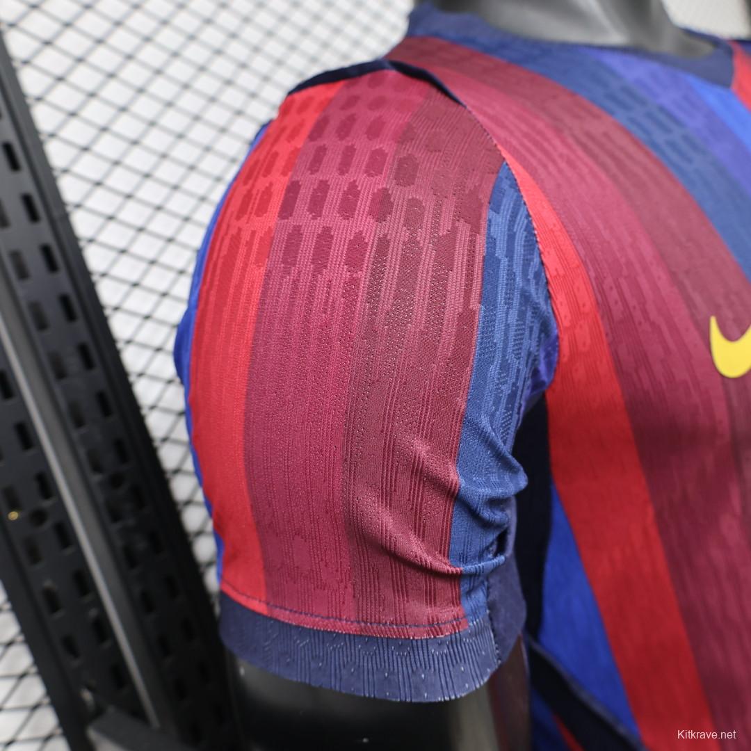Player Version 26/27 FC Barcelona Deep Blue & Red Stripe  Home Jersey