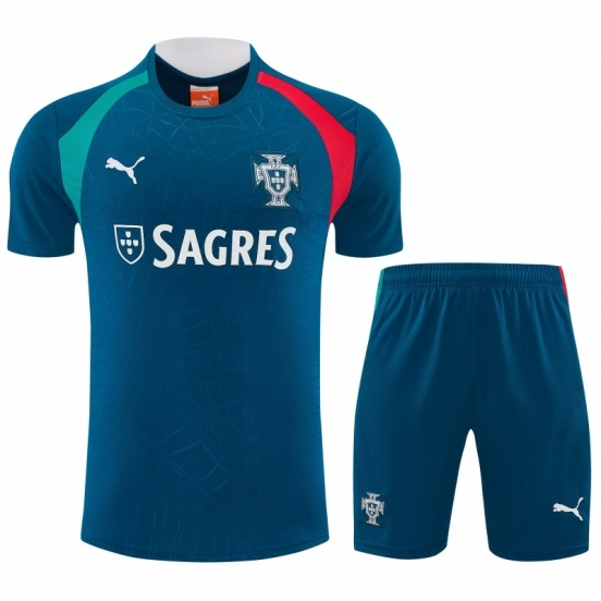 26/27 Portugal Dark Teal  Short Sleeve+Soccer Shorts