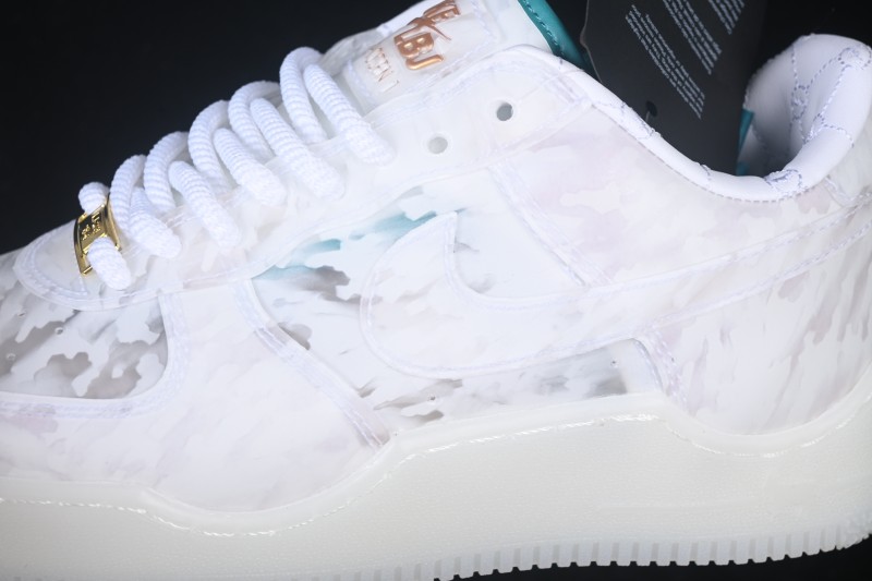 Nike Air Force 1 Low Beijing LeBron James Limited Edition Casual Sneakers with Jade Camouflage Print - IQ5373-100
