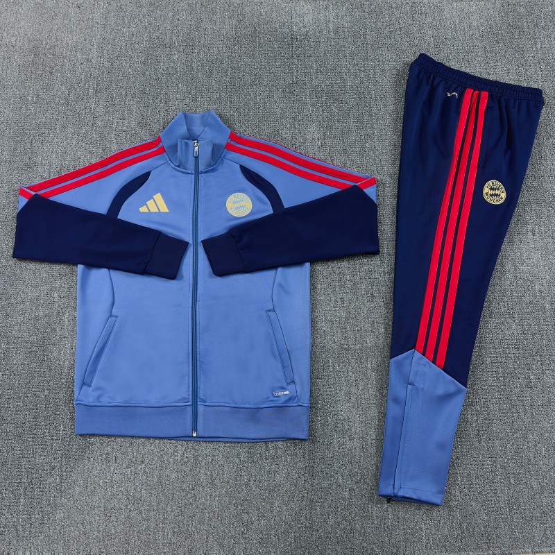 26/27 FC Bayern München 02  Blue Grey Full Zipper Jacket + Long Pants