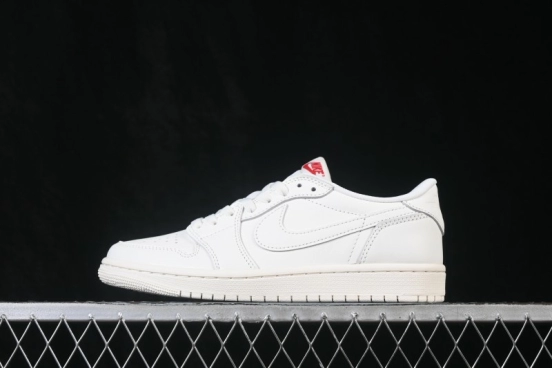 Nike Air Jordan 1 Retro Low OG Sail and University Red Low-Top Retro Basketball Shoes - HQ6998-100