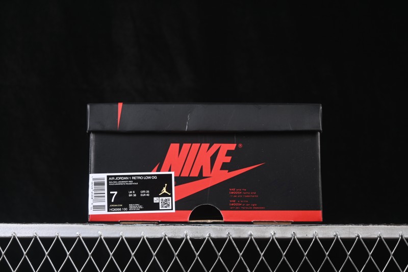 Nike Air Jordan 1 Retro Low OG Sail and University Red Low-Top Retro Basketball Shoes - HQ6998-100