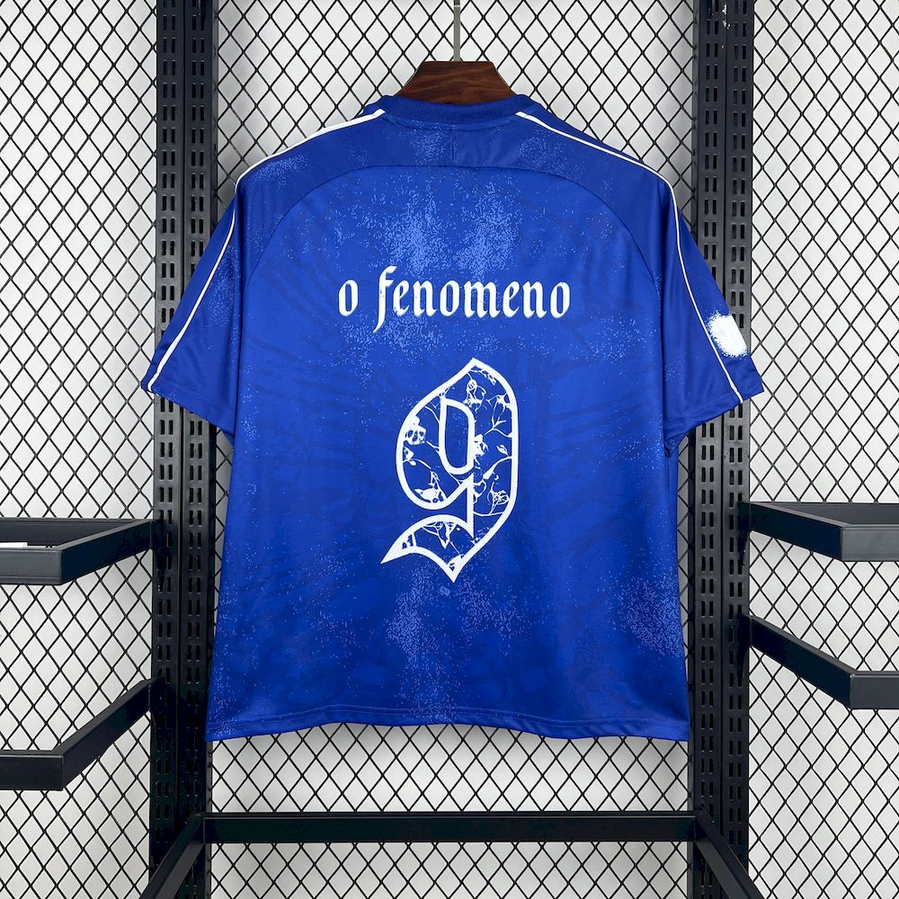 2025 Mens Brazil O Fenomeno#9 Comma Football Blue Jersey