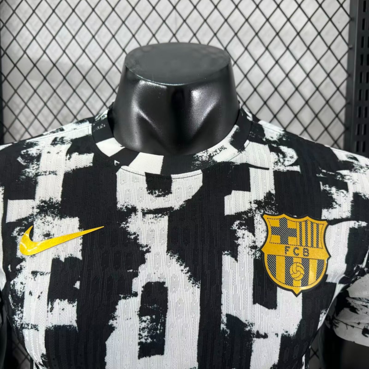 Player Version 25/26 Barcelona White with Abstract Graffiti Pattern Jersey