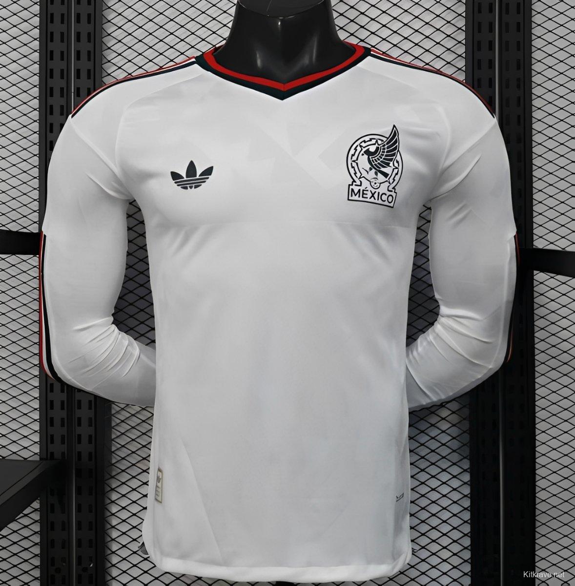 Player Version 2026 Mexico Away White Long Sleeve Jersey