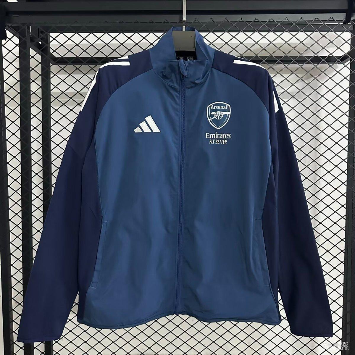 25/26 Arsenal Blue/Navy Full Zipper Windbraker