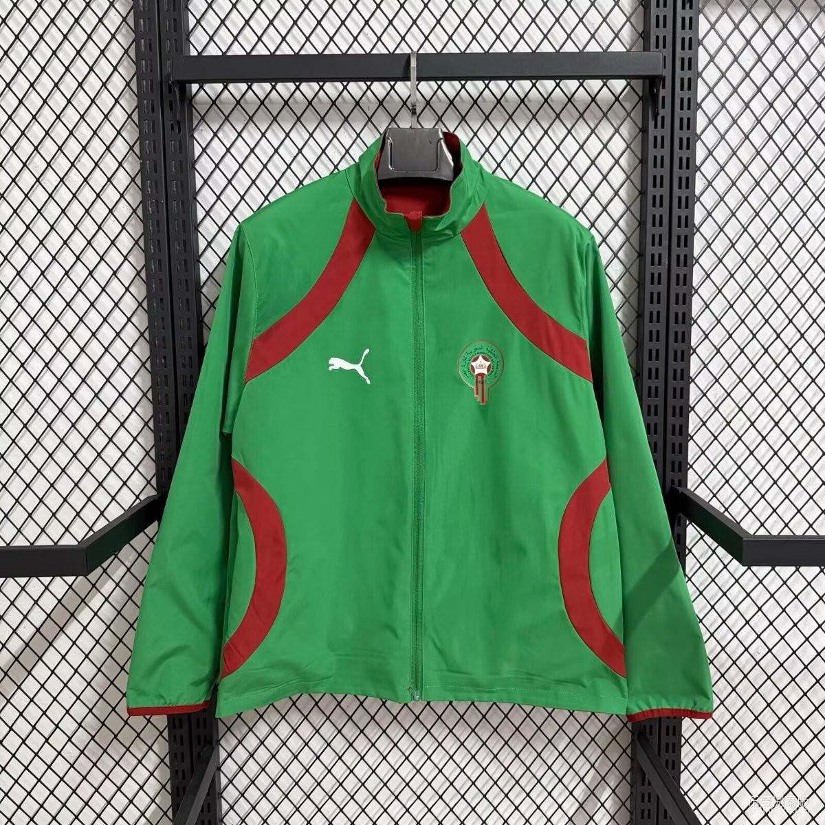 2026 Morocco Green Full Zipper Windbreaker