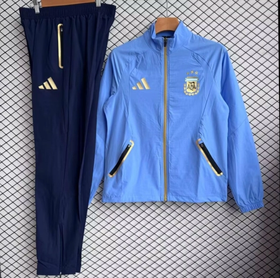 2026 Argentina BLue Full Zipper Windbreaker + Long Pants