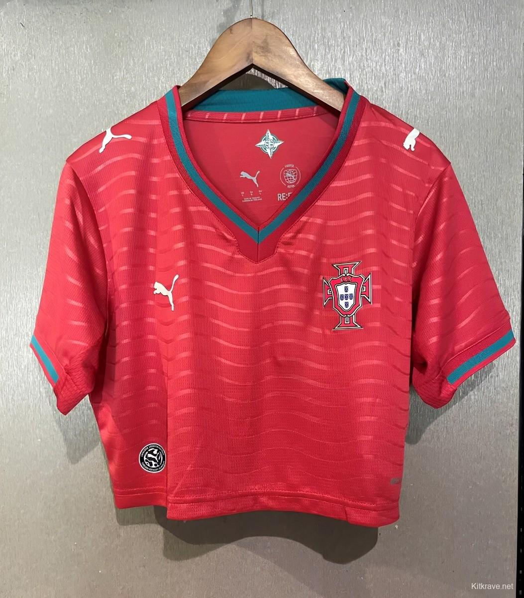 2026 Portugal Home Women Cropped Jersey