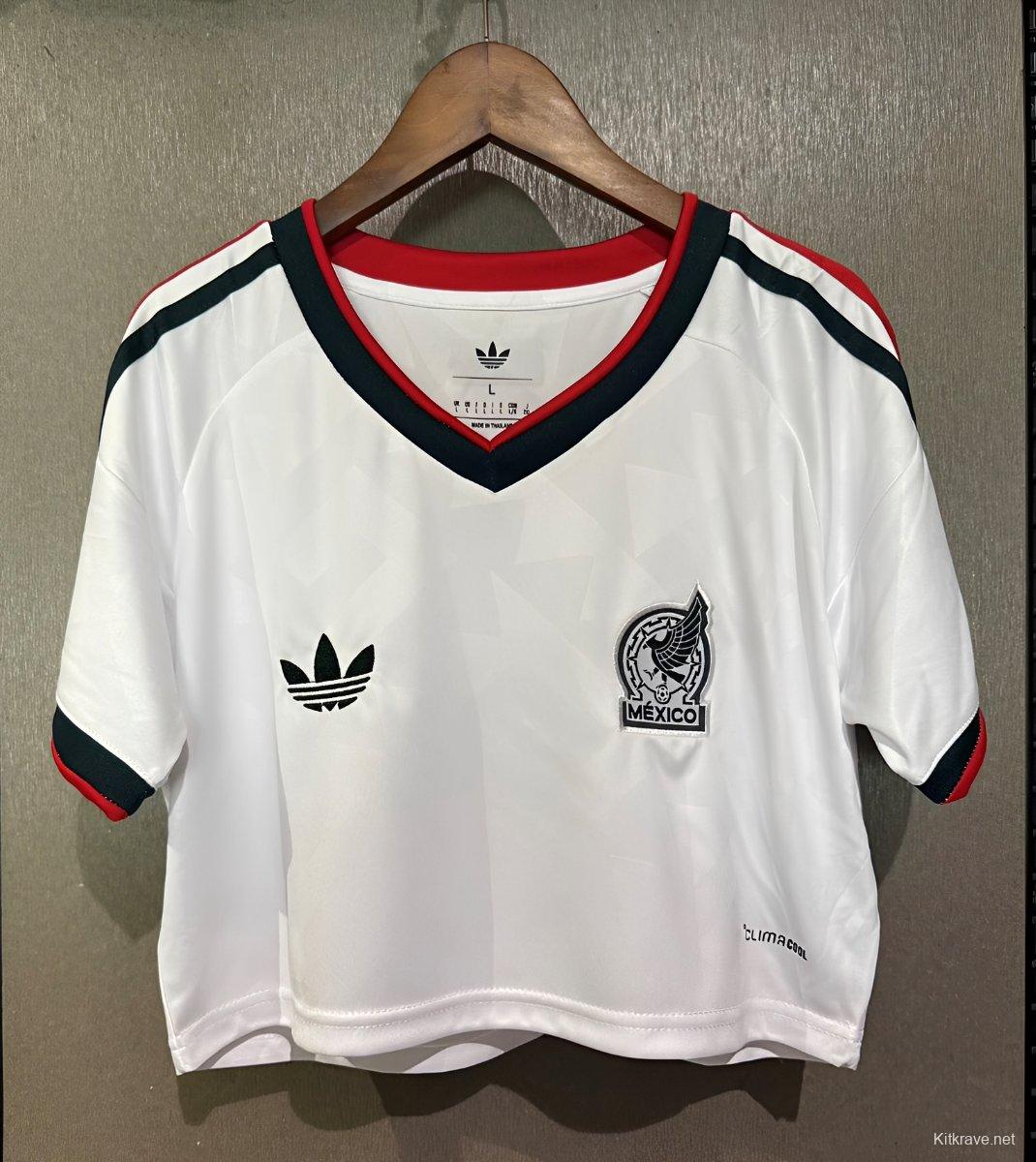 2026 Mexico Away White Women Cropped Jersey