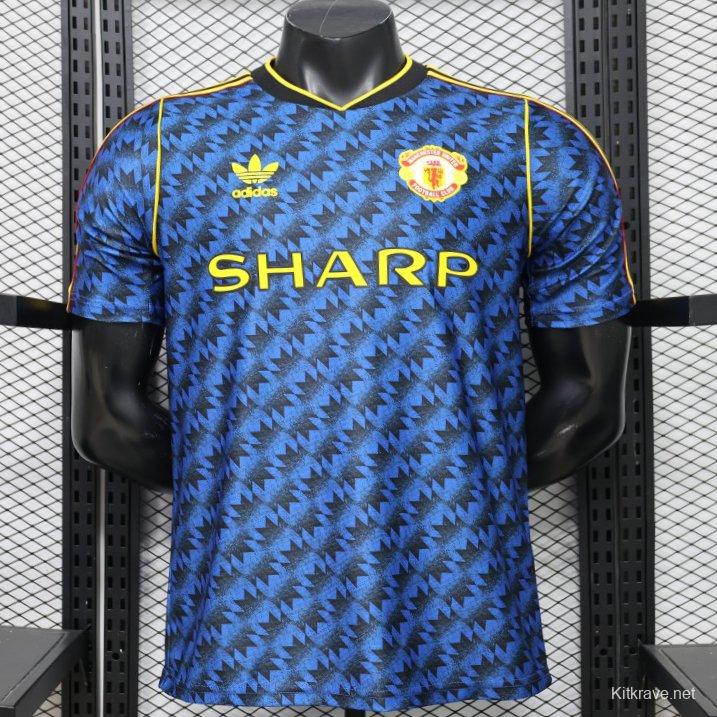 Player Version 2026 Manchester United Blue with Black  Away Jersey