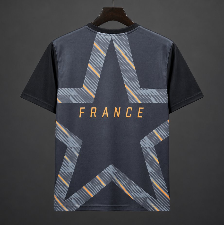 2026 France World Cup Premium Goalkeeper T-Shirt- Black/Orange