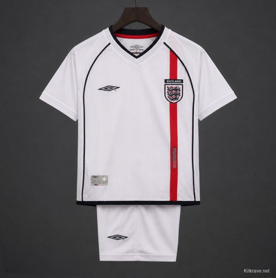 Retro Kids 2002 England Home Jersey