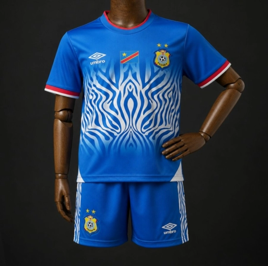 2026 Kids DR Congo Sky Blue Home Jersey