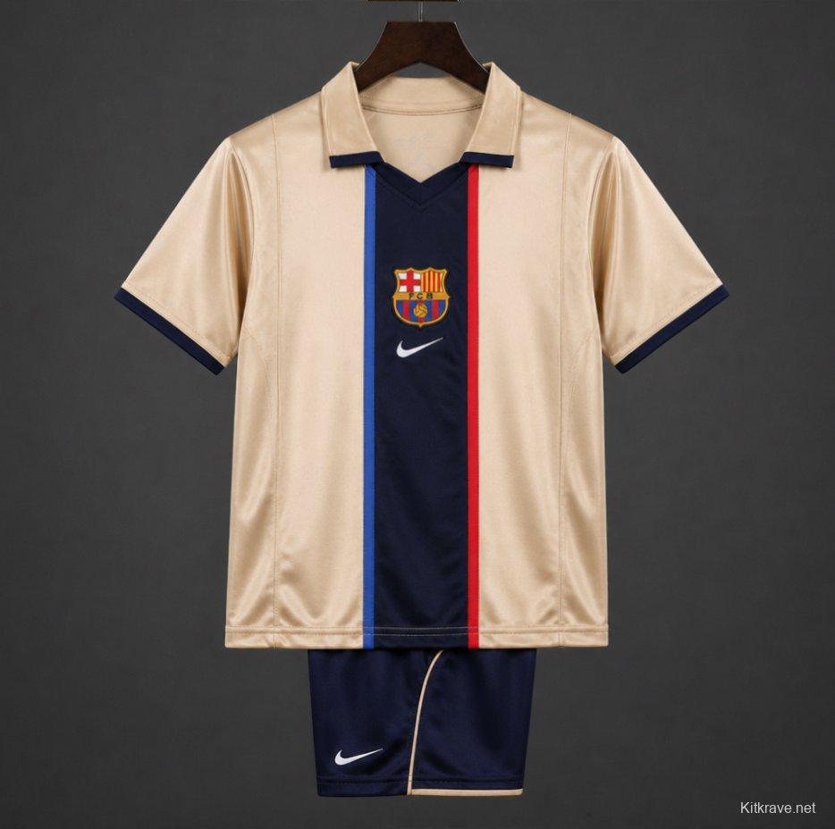 Retro Kids 01/02 Barcelona Away Jersey