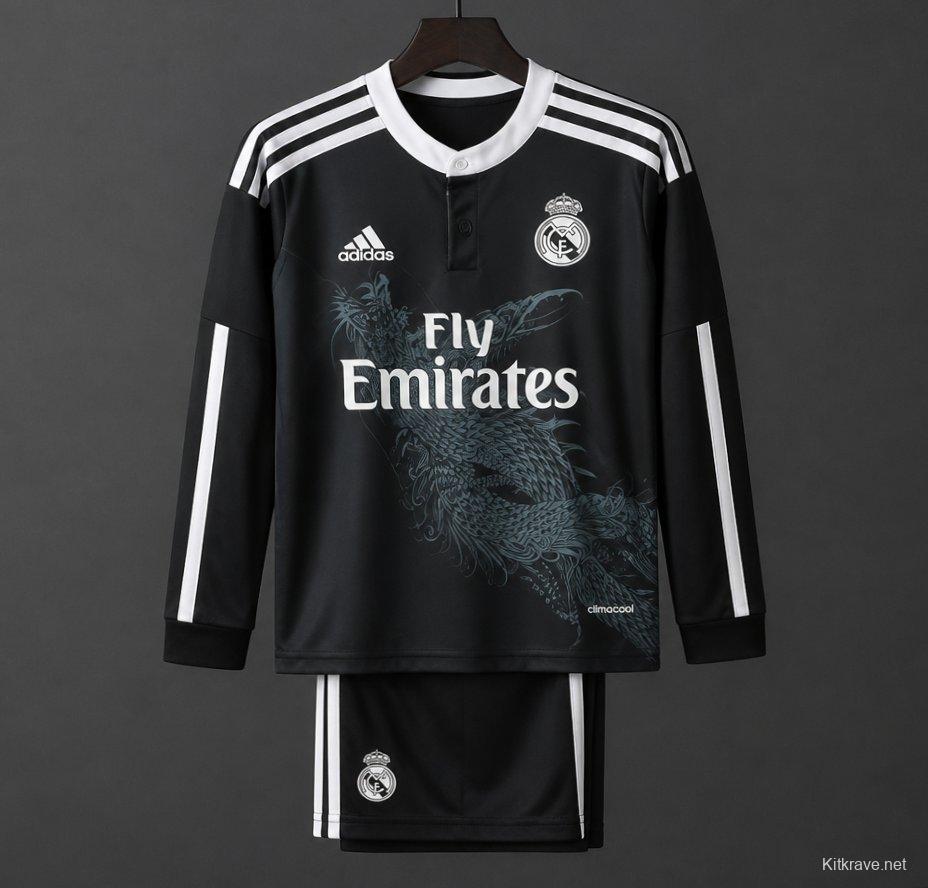 Retro Kids 14/15 Real Madrid Third Long Sleeve Jersey