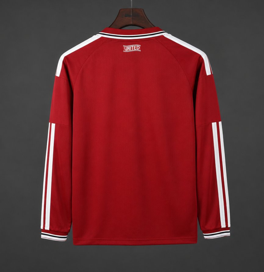 26/27 Manchester United Red with White Stripes Long Sleeve Home Jersey