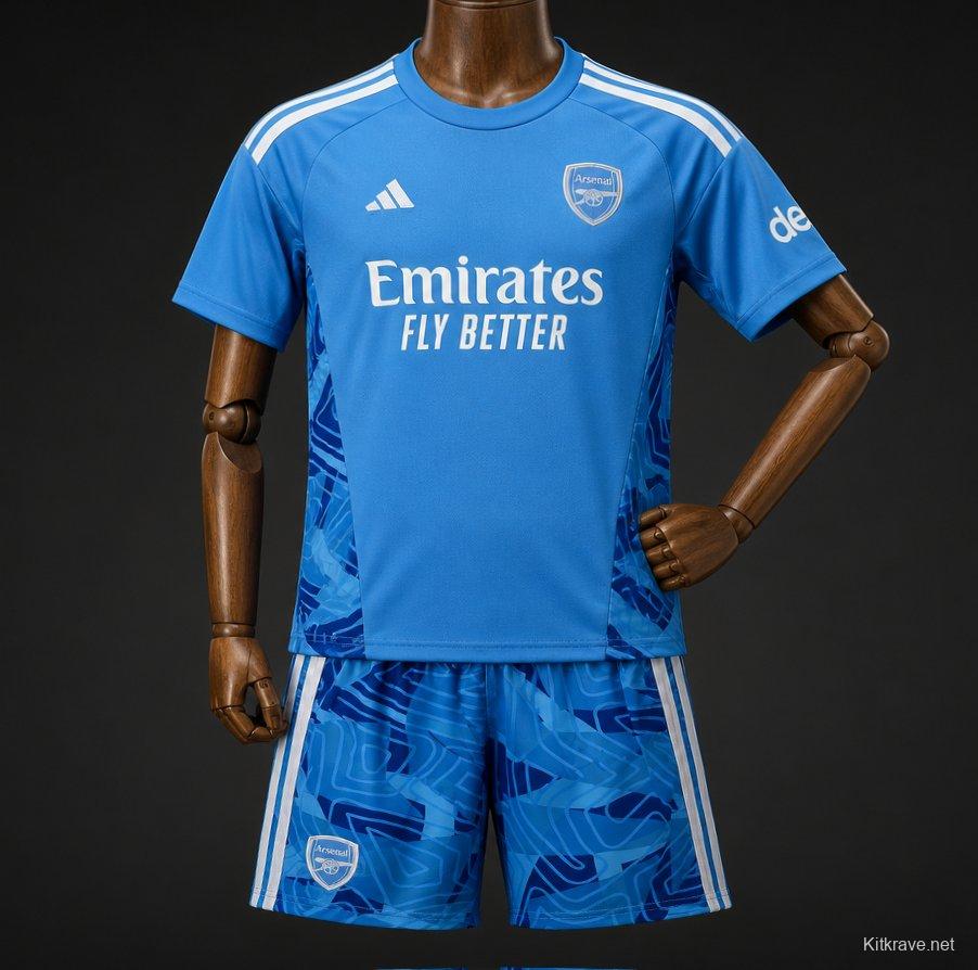 26/27 Kids Arsenal Away Blue Goalkeeper Jersey