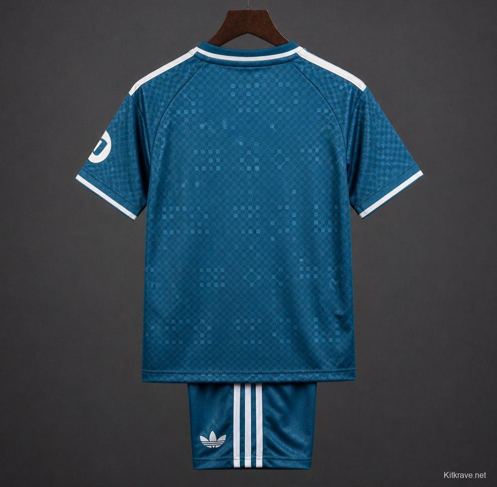 26/27 Kids Real Madrid Teal Away Jersey Kit