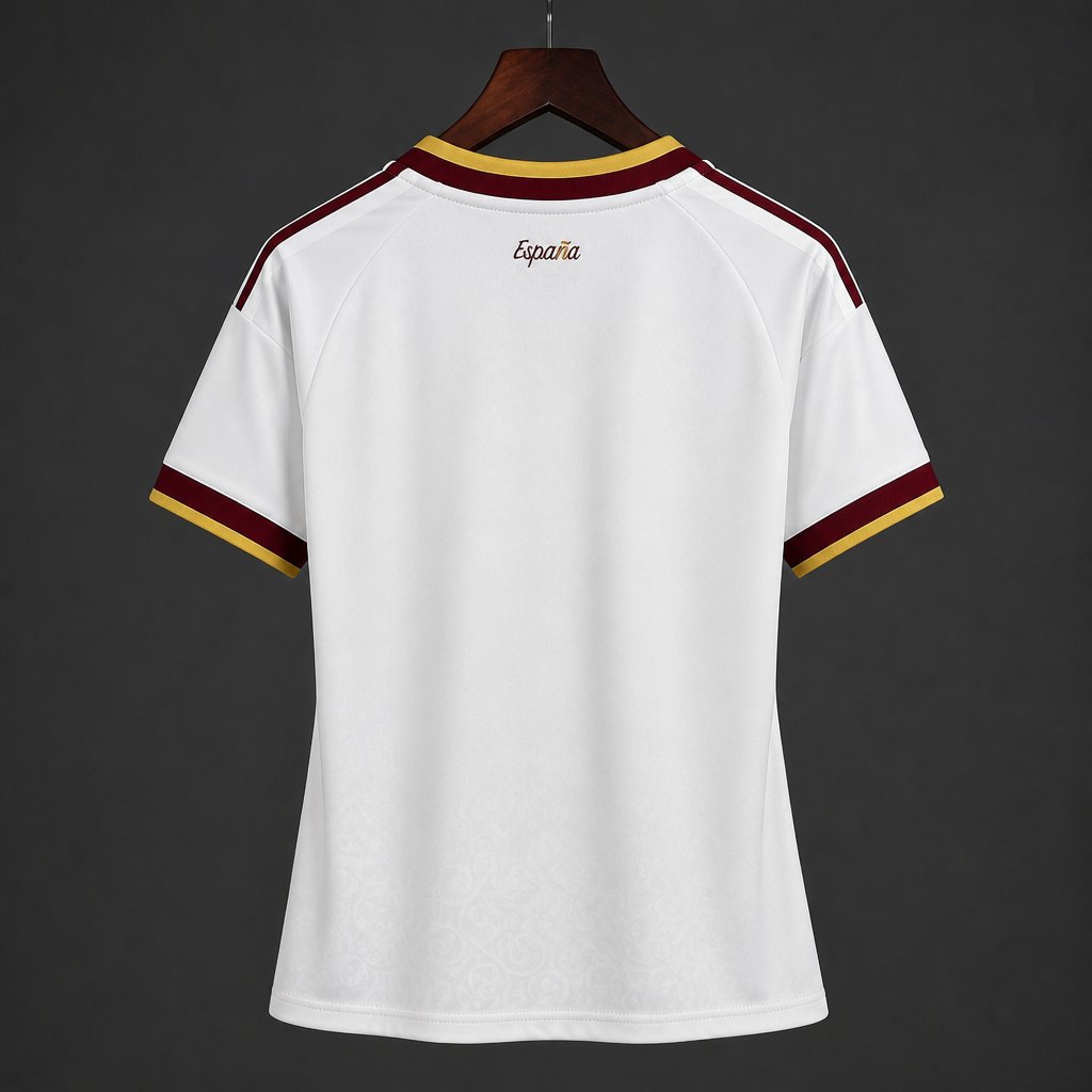 2 Star 2026 Women Spain Away White Jersey With Champion Patch