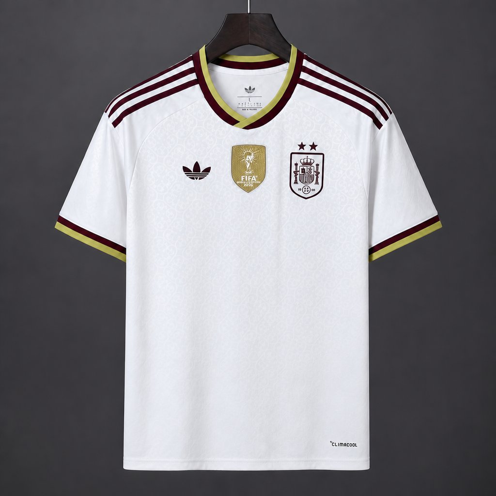 2 Star 2026 Spain Away White Jersey With Champion Patch