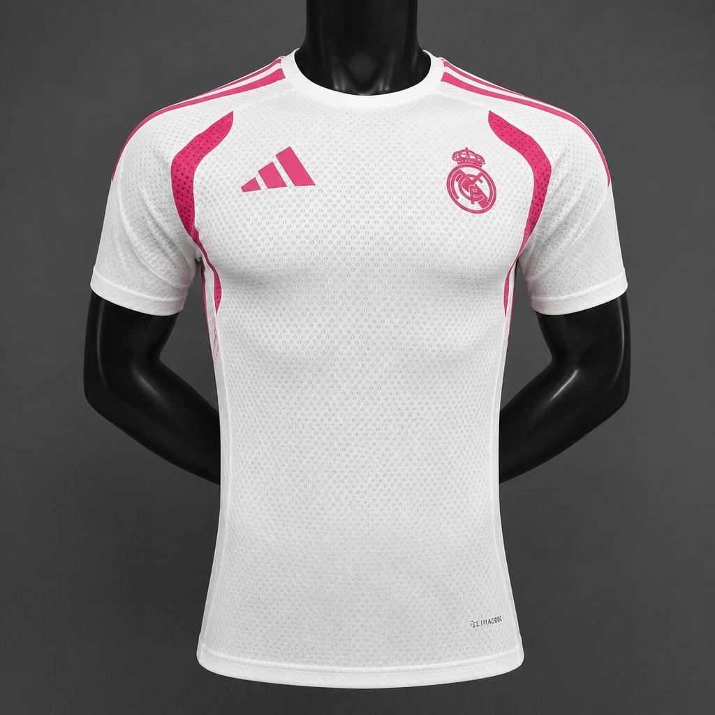 26/27 Real Madrid White with Pink Training Jersey