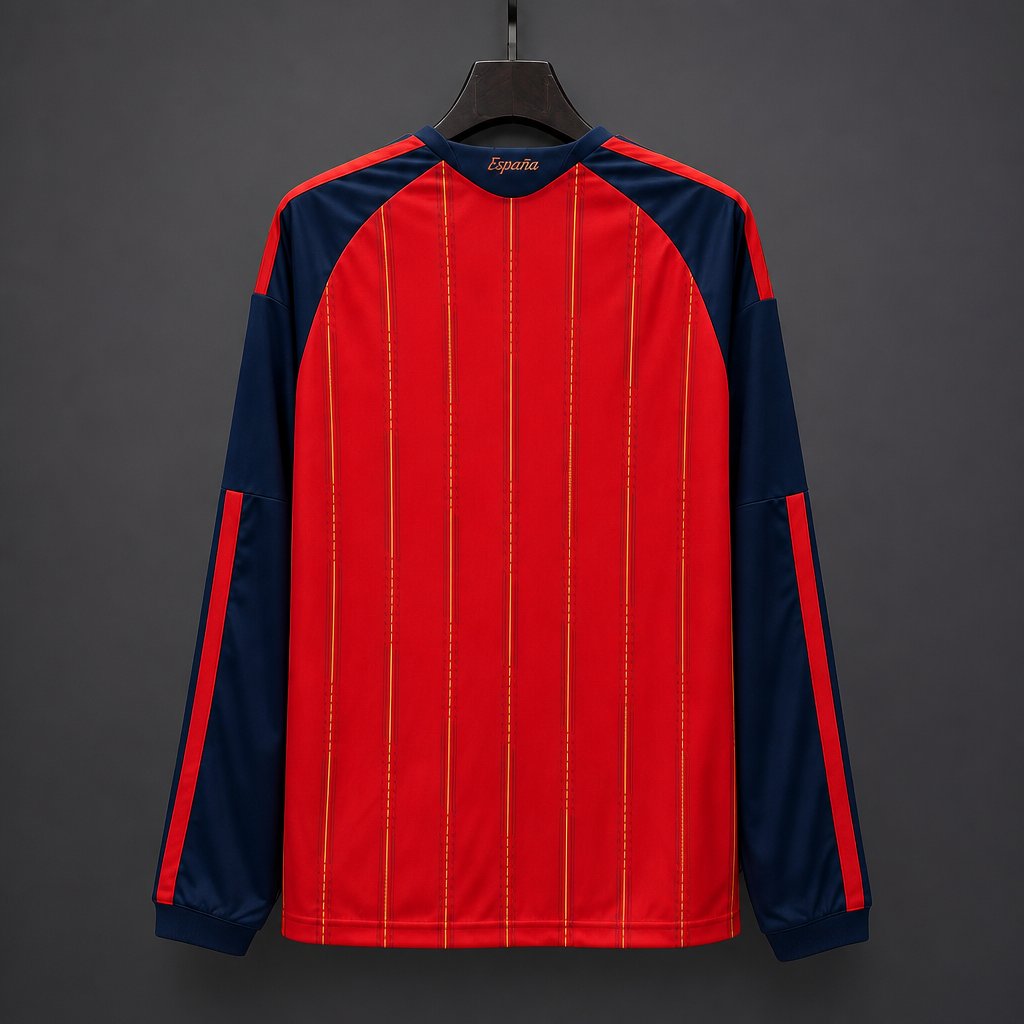 2026 Spain Home  2 Stars  Long Sleeve Jersey