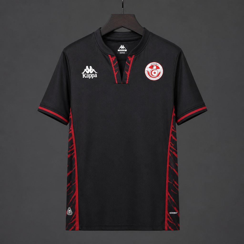 2026 Tunisia Black with Red Graphic Away Jersey