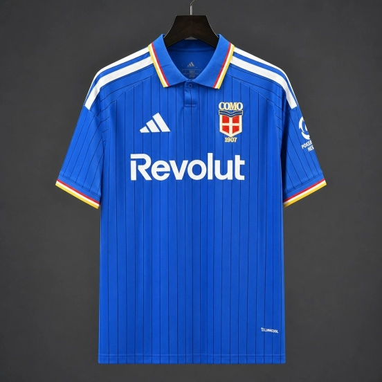 26/27 Como 1907 Royal Blue with Pinstripe Home Jersey