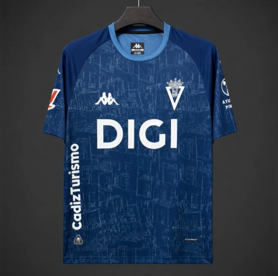 26/27 Cádiz CF Navy Blue with City Blueprint Pattern Away Jersey