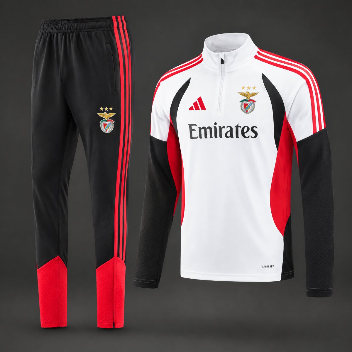 26/27 Benfica White Half Zipper Jacket + Long Pants