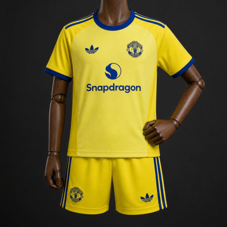 26/27 Kids Manchester United Yellow Goalkeeper Jersey